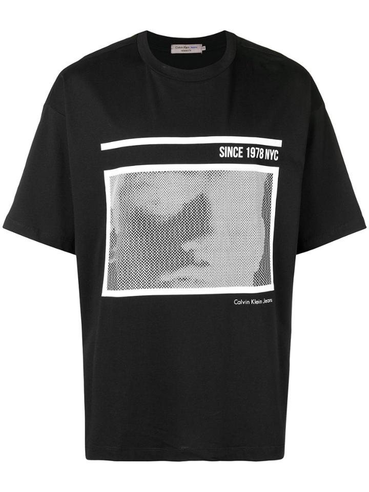 Calvin Klein Jeans Relaxed Mesh Print T-shirt - Black
