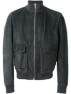 Alexander Mcqueen Zip Bomber Reversible Jacket, Men's, Size: 52, Grey, Lamb Skin/cotton/polyamide/spandex/elastane
