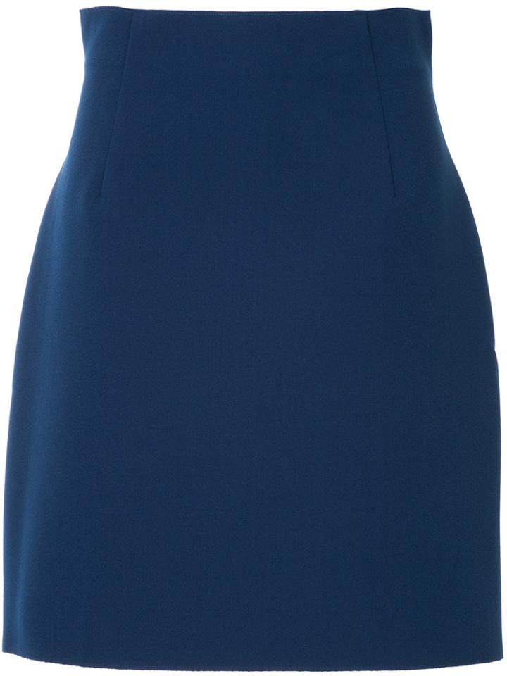 Msgm Structured A-line Skirt - Blue