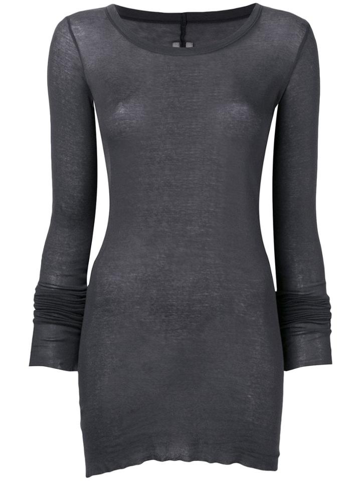 Rick Owens Longline Long Sleeved T-shirt - Grey