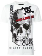 Philipp Plein Game Over T-shirt, Men's, Size: S, White, Cotton