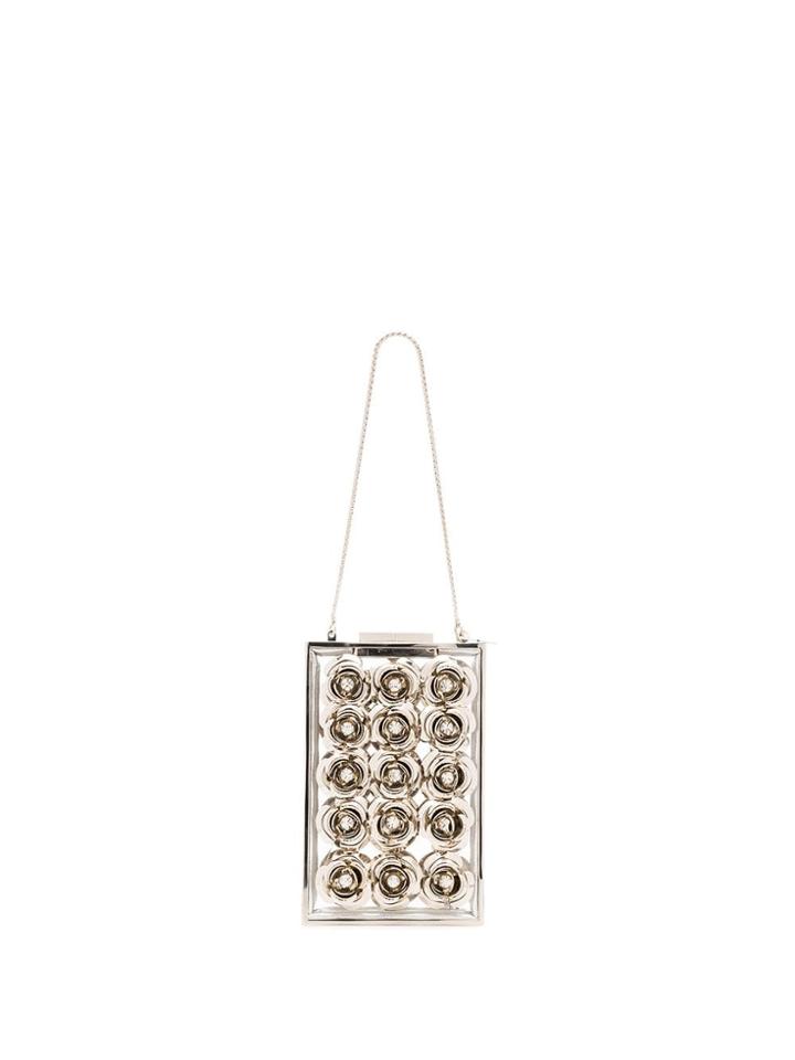 Marzook Floral Clutch Bag - Silver