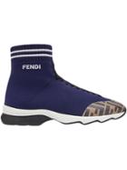 Fendi Sock Style Slip-on Sneakers - Blue