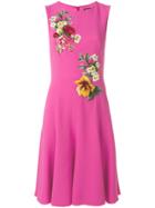 Dolce & Gabbana Floral Embroidered Midi Dress - Pink
