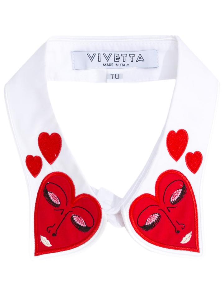 Vivetta - Hearts Collar - Women - Cotton - One Size, Women's, White, Cotton