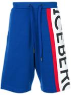 Iceberg Logo Track Shorts - Blue