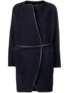 Vanessa Bruno Belted Shearling Coat - Blue