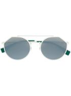 Fendi Eyewear Double Nose Bridge Sunglasses - White