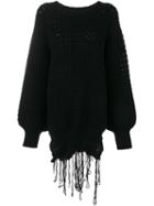 Simone Rocha Oversized Chunky Knit Sweater, Women's, Size: Small, Black, Wool