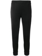Être Cécile Striped Side Panel Cropped Trousers - Black