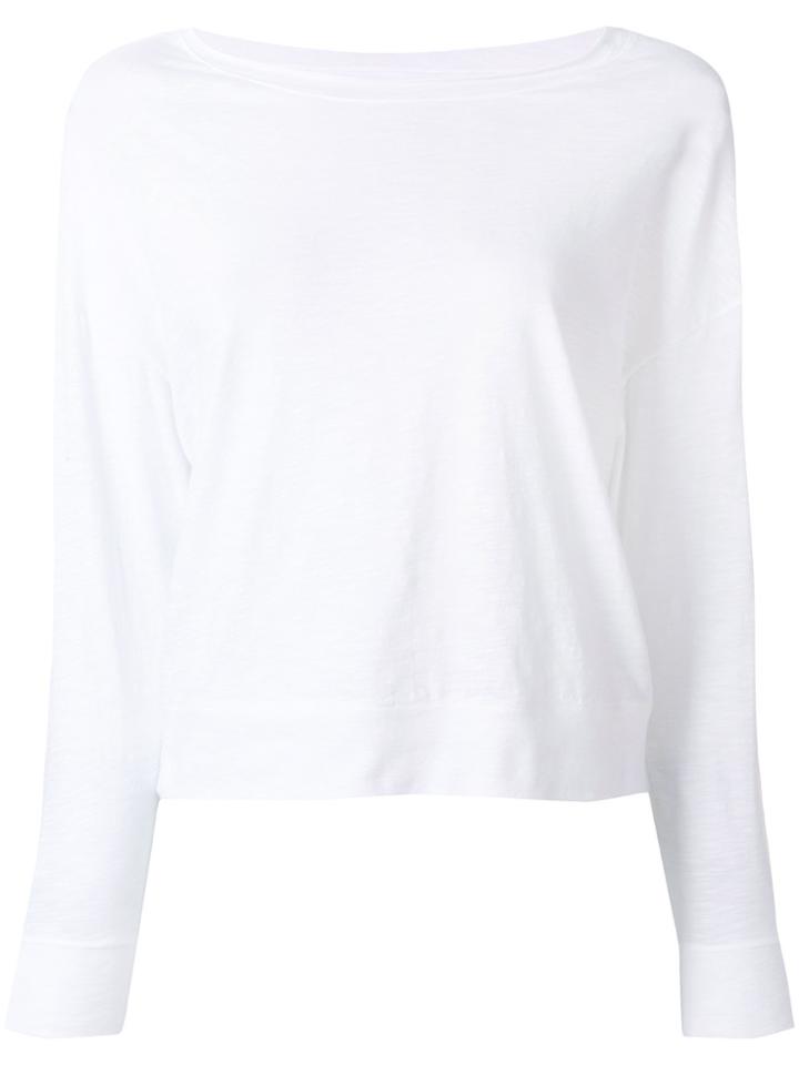 Vince Longsleeved Slightly Cropped Jumper - White