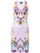 Just Cavalli Printed Fitted Dress, Women's, Size: 38, Pink/purple, Polyamide/spandex/elastane