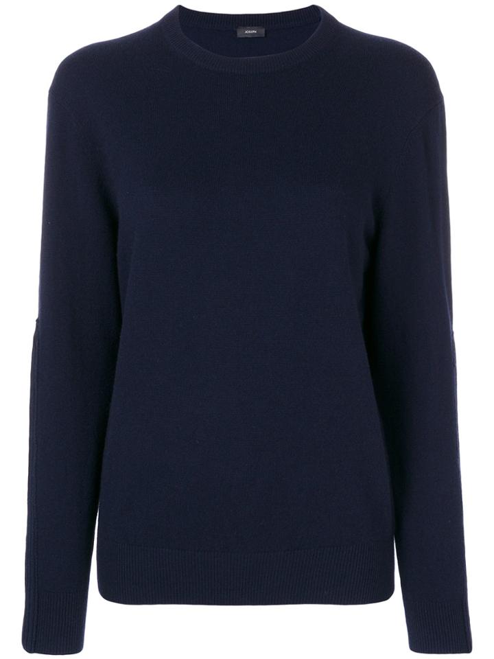 Joseph Elbow Patch Jumper - Blue