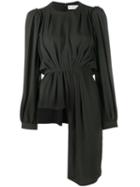 Balenciaga Asymmetric Blouse, Women's, Size: 36, Grey, Silk