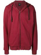 D.gnak Raw Cut Hoodie Zip-up Hoodie - Red