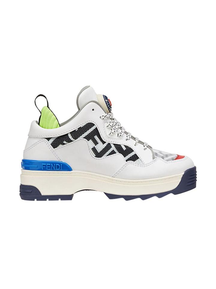 Fendi Zucca Panel Platform Sneakers - White