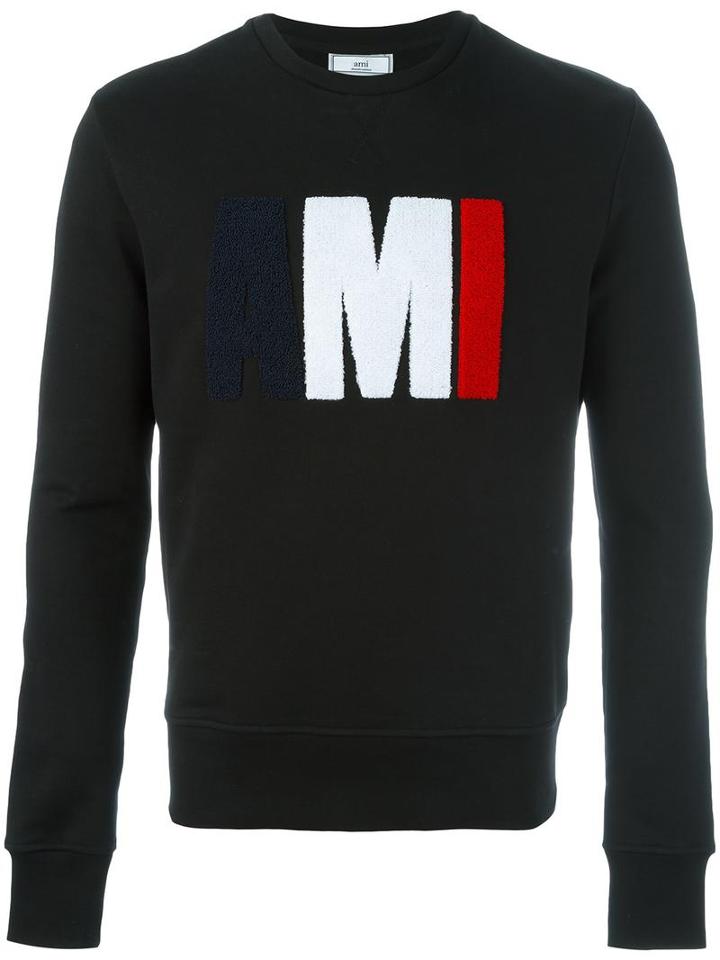 Ami Alexandre Mattiussi Terrycloth Ami Logo Sweatshirt, Men's, Size: Small, Black, Cotton