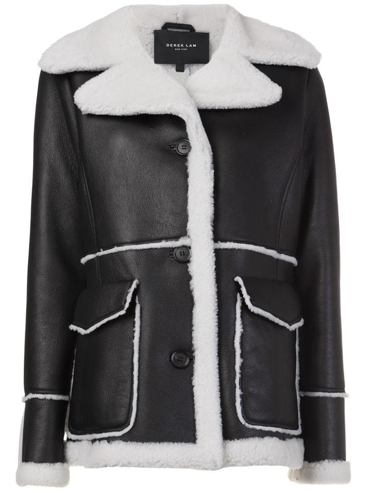 Derek Lam Shearling Coat, Women's, Size: 42, Black, Sheep Skin/shearling
