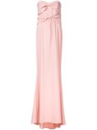 Boutique Moschino - Long Evening Dress - Women - Polyester/triacetate - 46, Pink/purple, Polyester/triacetate