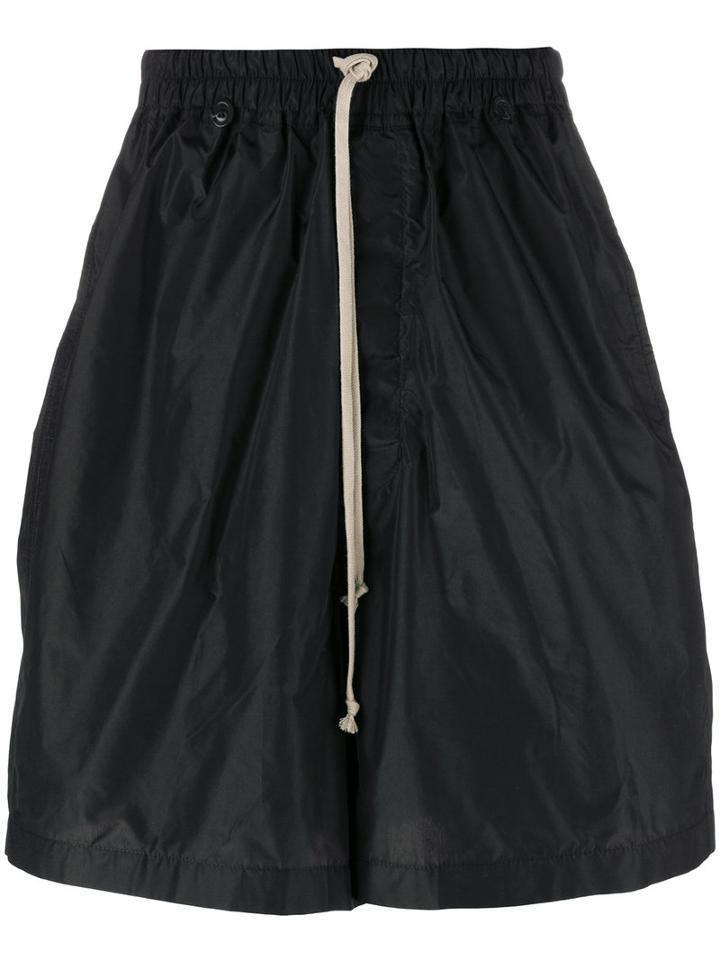 Rick Owens Drawstring Shorts, Men's, Size: 50, Black, Silk