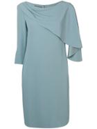 Alberta Ferretti Cape Front Dress - Blue