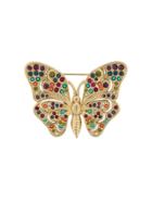 Susan Caplan Vintage 1980s Vintage D'orlan Butterfly Brooch - Metallic