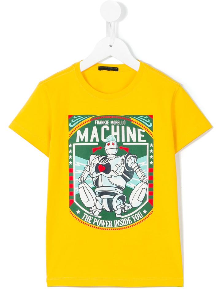 Frankie Morello Kids - Robot Print T-shirt - Kids - Cotton - 7 Yrs, Yellow/orange