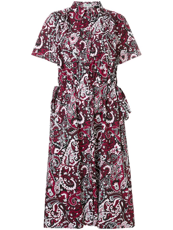 Kenzo Belted Shortsleeved Shirt Dress - Multicolour