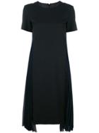 Maison Margiela Pleated Trim T-shirt Dress - Black