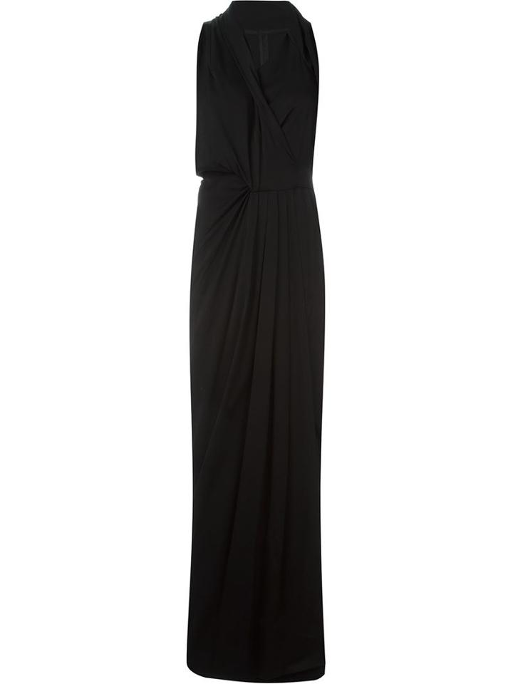 Rick Owens Draped Maxi Dress, Women's, Size: 42, Black, Viscose/spandex/elastane