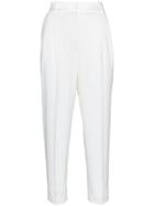 Racil Front Pleat High Waist Wool Trousers - White