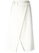 Cédric Charlier Front Split Skirt, Women's, Size: 42, White, Cotton/other Fibers