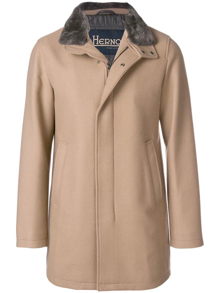 Herno High Neck Coat - Nude & Neutrals