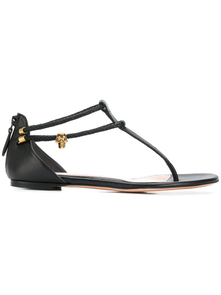 Alexander Mcqueen Zipped Sandals - Black