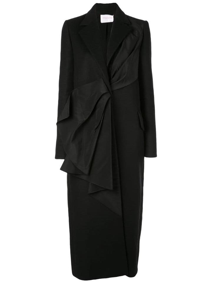 Carolina Herrera Pleated Detail Coat - Black