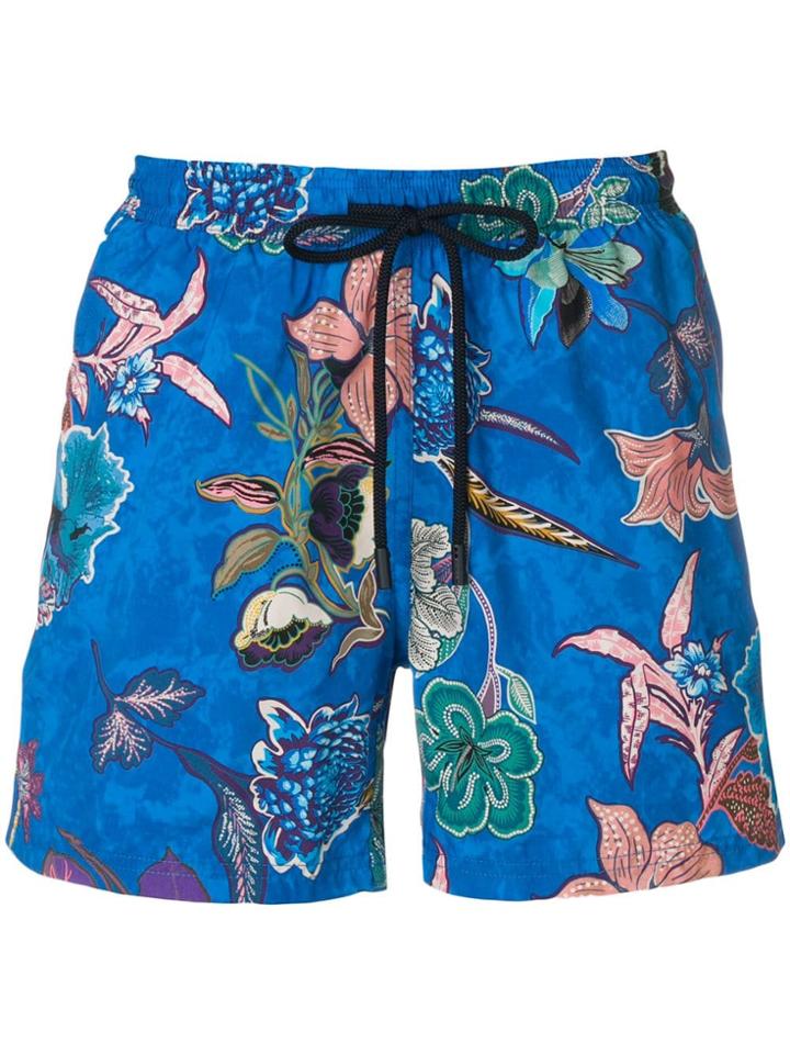 Etro Floral Swim Shorts - Blue
