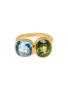 Marie Helene De Taillac Aquamarine And Peridot Princess Duet Ring -