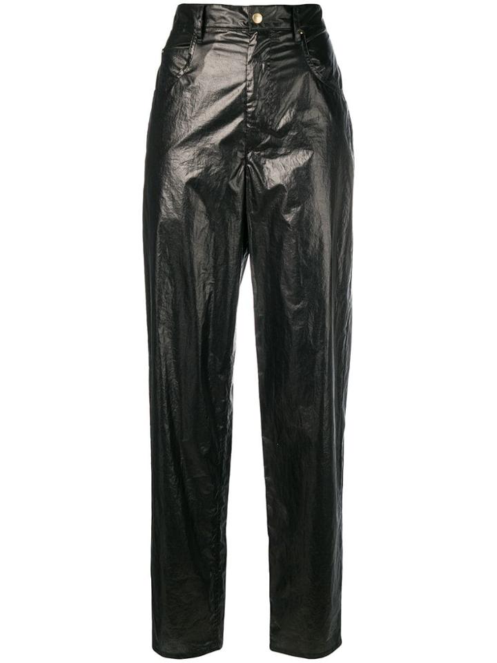 Isabel Marant Torsy Metallic Trousers - Black