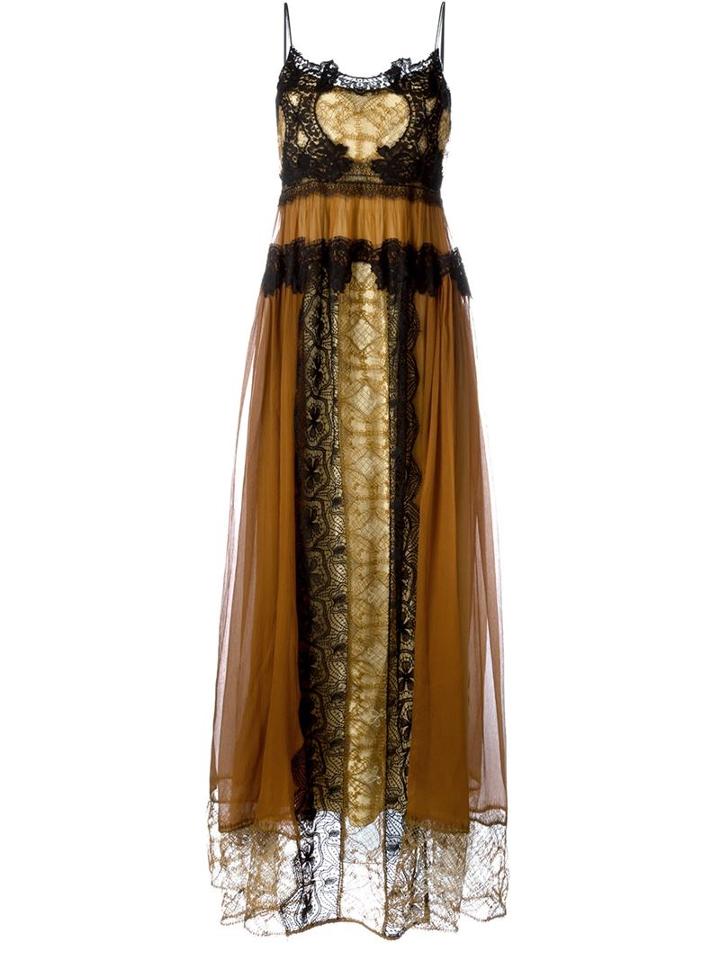 Alberta Ferretti Lace Detail Gown
