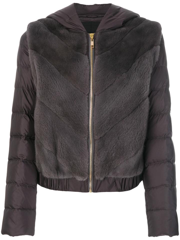 Liska Padded Hooded Jacket - Grey