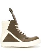 Rick Owens Geo Basket Hi-top Sneakers, Men's, Size: 7, Green, Calf Leather/rubber/leather