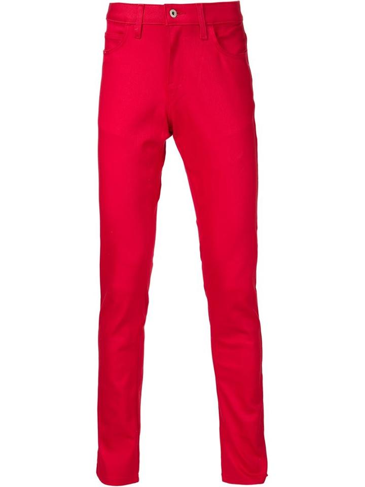 Naked And Famous Slim Fit Jeans, Men's, Size: 32, Red, Cotton/polyurethane