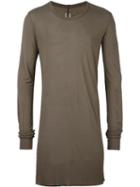 Rick Owens Long-length T-shirt, Men's, Size: Medium, Grey, Viscose/silk