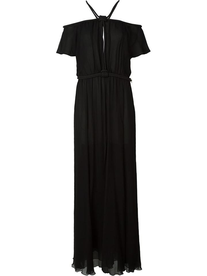 Jay Ahr Rope Detail Evening Dress, Women's, Size: 34, Black, Silk/nylon