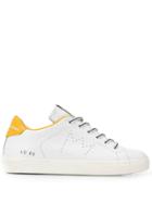 Leather Crown Logo Patch Low Top Sneakers - White