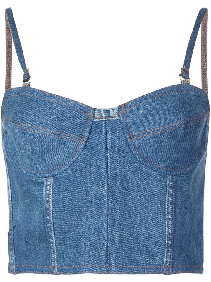 Re/done Faded Denim Tank Top - Blue