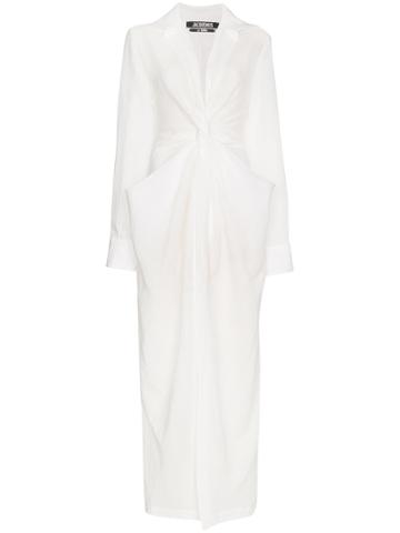 Jacquemus La Robe Bolso Linen Dress - White