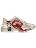Gucci Multicoloured Rhyton Leather Mouth Trainers - Neutrals
