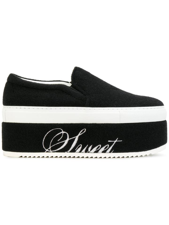 Joshua Sanders Embroidered Platform Shoes - Black