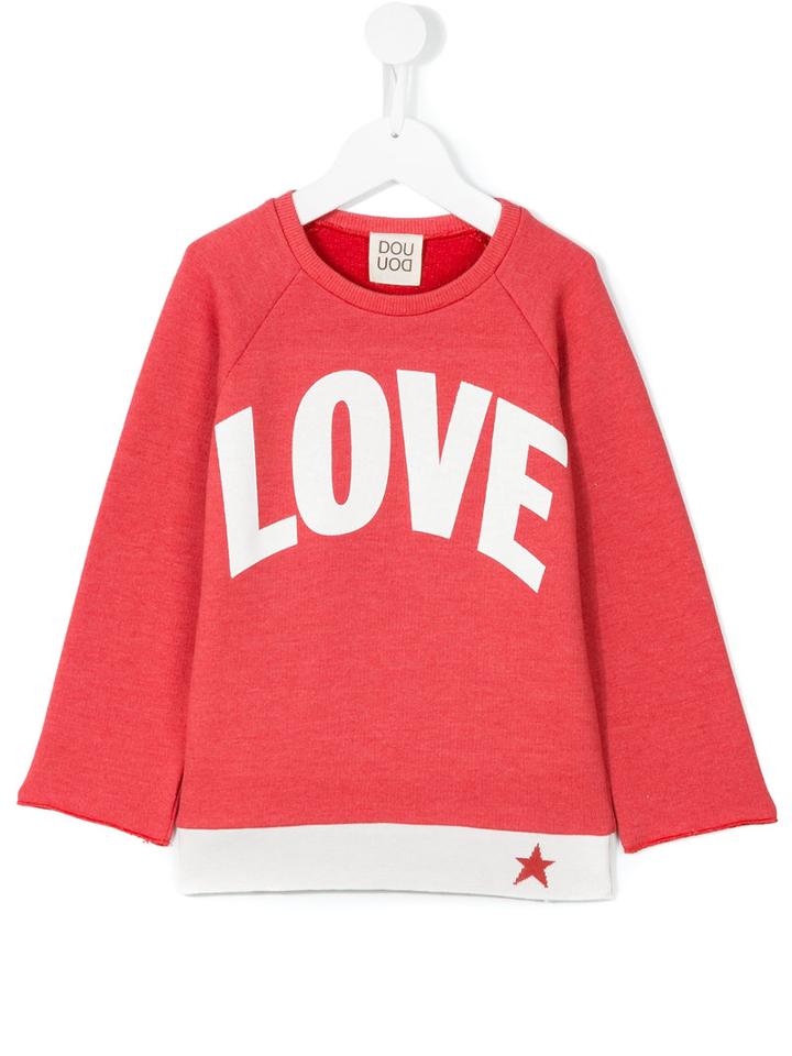Douuod Kids - Love Print Sweatshirt - Kids - Cotton/polyester - 3 Yrs, Red